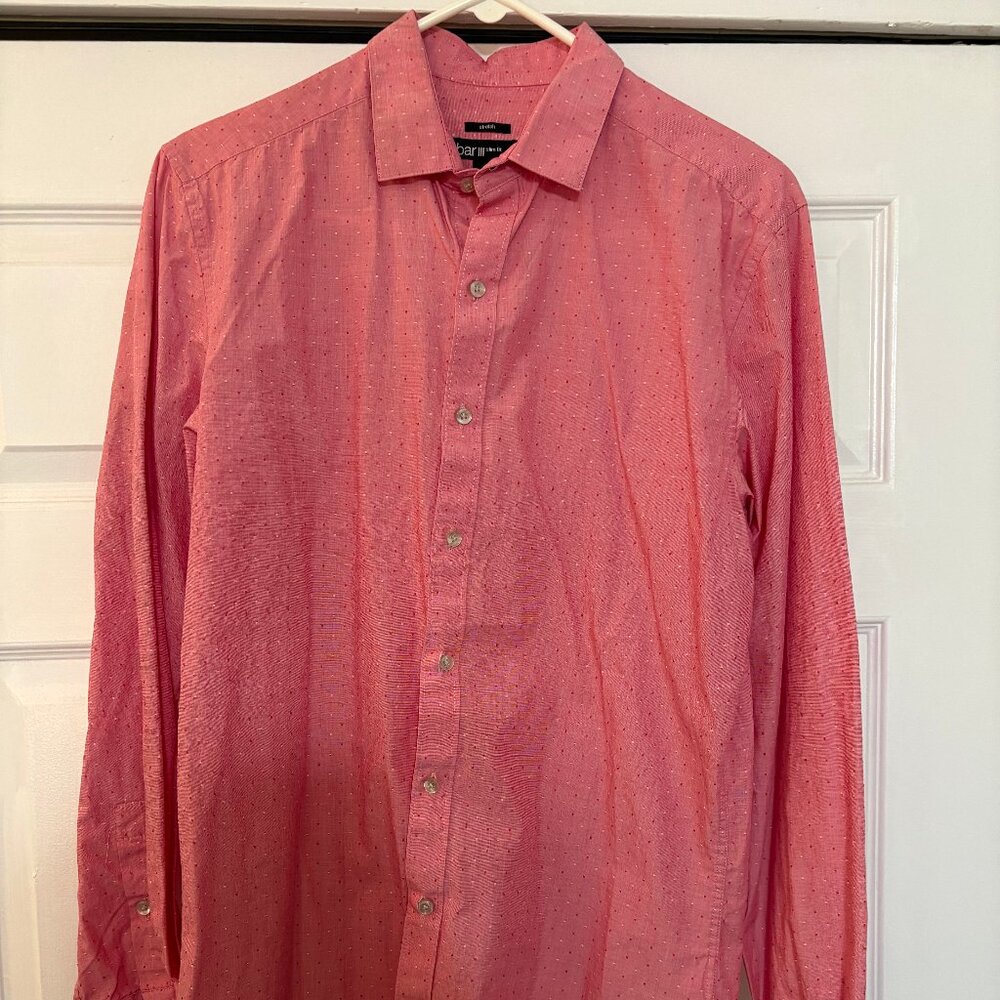 Men's Pink Long Sleeve Button Down Dress Shirt